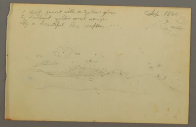 Rysunek, Studium chmury, zbocze wzgórza, 1844 r.