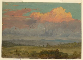 Rysunek, Chmury, dolina Hudson, Nowy Jork, lipiec 1866 r.