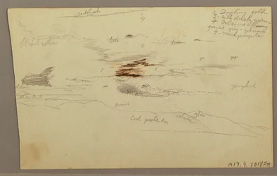 Rysunek, Chmury nad pasmem wzgórz, 1863 r.