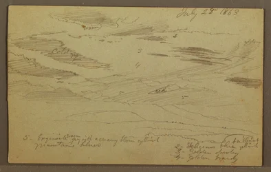 Rysunek, pochmurne niebo nad doliną, lipiec 1863 r.