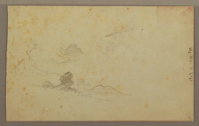 Rysunek, pochmurne niebo nad doliną, lipiec 1863 r.