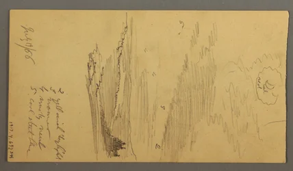 Rysunek, pochmurne niebo nad górami, 19 lipca 1866 r.