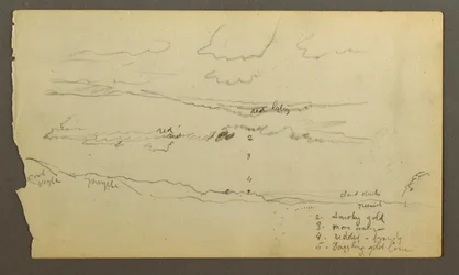 Rysunek, pochmurne niebo nad doliną (Maine), prawdopodobnie 1860 r.
