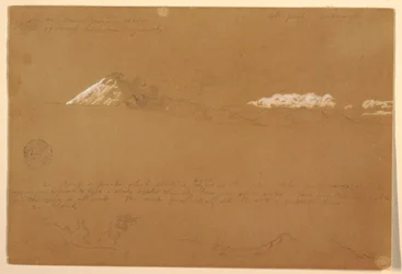 Rysunek, Cotapaxi, poranek, ze Świątyni Słońca, Quito, Ekwador, 24 czerwca 1857 r.
