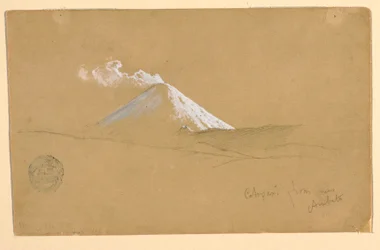 Rysunek, Cotopaxi z okolic Ambato, Ekwador, 1853 r.
