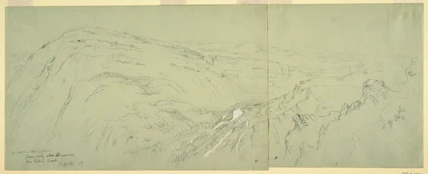 Rysunek, Odległy widok Damaszku, Syria, 1868 r.