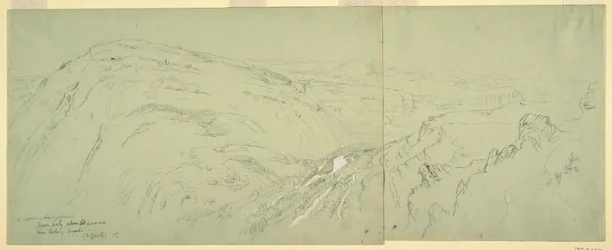 Rysunek, Odległy widok Damaszku, Syria, 7 maja 1868 r.