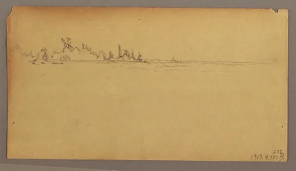 Rysunek, Podwójna tęcza nad wodospadem, rzeka Niagara, prawdopodobnie 1858 r.