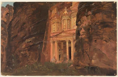 Rysunek, El Khasneh, Petra, koniec lutego 1868 r.