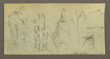 Rysunek, postać jadąca na wielbłądzie, siedzący wielbłąd, prawdopodobnie 1868 r.