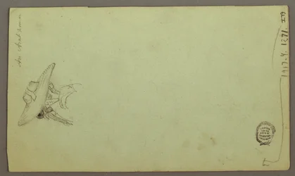 Rysunek, studia postaci, żaglówka, studia architektoniczne, prawdopodobnie 1868 r.