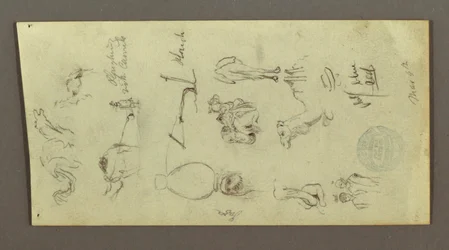 Rysunek, studium postaci i wielbłąda, 4 marca, prawdopodobnie 1868 r.