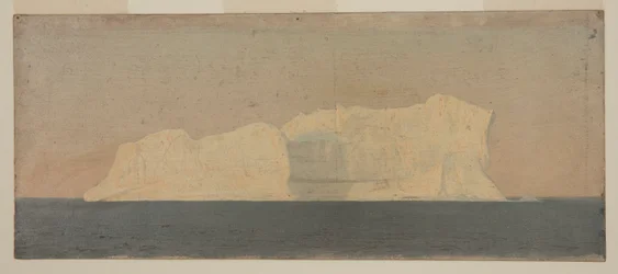 Rysunek, pływająca góra lodowa, Labrador, czerwiec lub lipiec 1859 r.