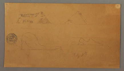 Rysunek, pływające góry lodowe, 7 lipca 1859 r.