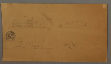Rysunek Pływające góry lodowe, prawdopodobnie 1859 r.