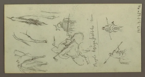 Rysunek, sterta kamieni, równina i góry, Słońce, 19 lutego 1868 r.