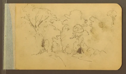 Rysunek, Wzgórza i pasma górskie; Verso: Droga w lesie, 1889 r.