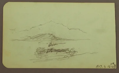 Rysunek, Wzgórza, Bydło; Verso: Krajobraz, 1883 r.