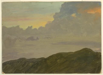 Rysunek, wzgórze i chmury, 1865-66