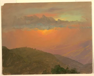 Rysunek, Hilltop o zachodzie słońca, lipiec 1865 r.