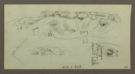 Rysunek, Wzgórza z głazami, prawdopodobnie 1868 r.
