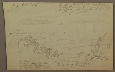 Rysunek, dolina Hudson, 1863 r.