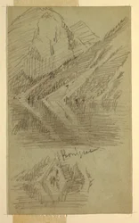 Rysunek, Königssee, Berchtesgaden, Bawaria, czerwiec lub lipiec 1868 r.