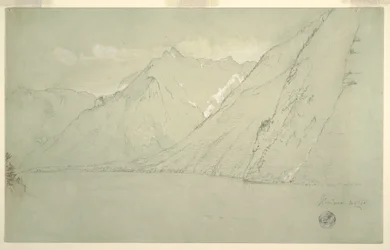Rysunek, jezioro Königssee z Falkenstein, lipiec 1868 r.