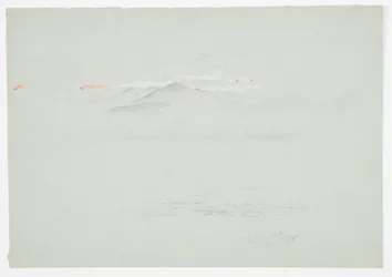 Rysunek, jezioro Millinoket i góra Katahdin, 1878 r.