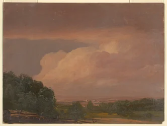 Rysunek, krajobraz (prawdopodobnie dolina Hudson), 1860-70