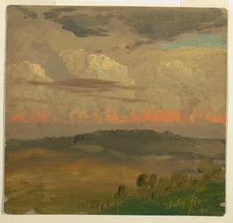 Rysunek, krajobraz, dolina Hudson, lipiec 1870 r.