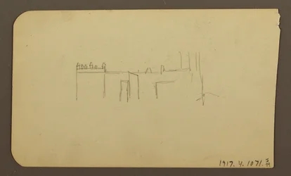 Rysunek, Krajobraz; Verso: Kościół, kwiecień 1885 r.