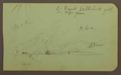 Rysunek, pejzaż; Verso: zbocze góry, 1883 r.