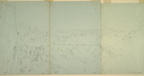 Rysunek, Krajobraz w El Yeman, 1868 r.