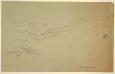 Rysunek, Krajobraz w pobliżu Berchtesgaden, czerwiec-lipiec 1868 r.