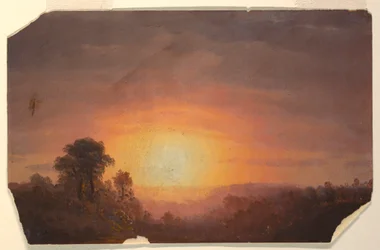Rysunek, Krajobraz z zachodem słońca, 1860-70