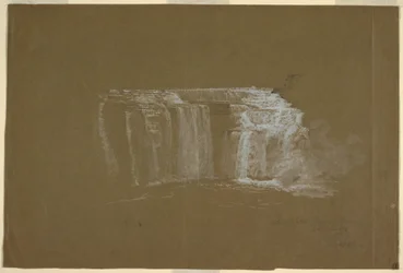 Rysunek, Lower Falls, rzeka Genesee, Rochester, Nowy Jork, 1848 r.