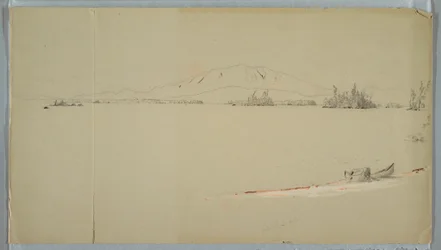 Rysunek, jezioro Millinocket, Maine, wrzesień 1878 r.