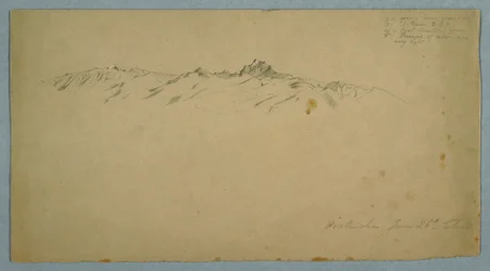 Rysunek, Góra Pichincha z Chillo, Ekwador, 26 czerwca 1857 r.
