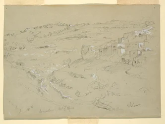 Rysunek, Góra Oliwna, Betania, Siloam i Jerozolima, Palestyna [Betania i Silwan, Jerozolima Wschodnia i Jerozolima, Izrael], 7 i 10 lutego 1868 r.