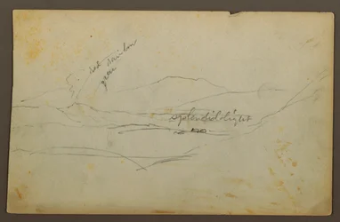 Rysunek, Krajobraz górski, Kolumbia lub Ekwador, 1853 r.