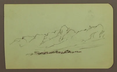 Rysunek, Krajobraz górski; Verso: Pasmo górskie, postać, 1883