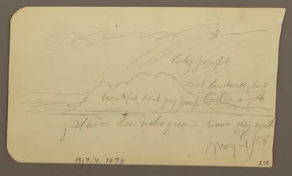 Rysunek, Szczyt górski; Verso: Rugged Range, 1 maja 1885 r.