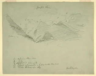 Rysunek, Szczyty górskie w pobliżu Berchtesgaden, Bawaria, czerwiec-lipiec 1868 r.