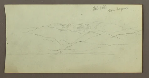 Rysunek, pasmo górskie, luty 1868 r.