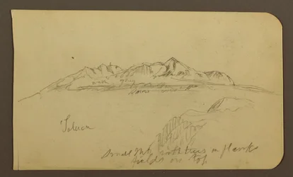 Rysunek, pasmo górskie, Toluca; Verso: pasmo górskie, Toluca, 7 stycznia 1885 r.