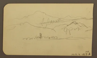 Rysunek, pasmo górskie, Toluca; Verso: Steeple, pasmo górskie, Toluca, 7 stycznia 1885 r.