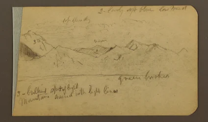 Rysunek, pasmo górskie; Verso: Góry, zachmurzone niebo, 1889 r.