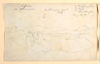 Rysunek, Pejzaż górski, Kolumbia, 14 sierpnia 1853 r.