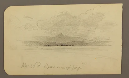 Rysunek, Pejzaż górski, Toluca; Verso: Góra, Toluca, 20 kwietnia 1885 r.